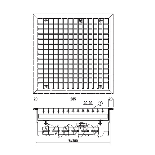 スギカウ / ダクト吹出口アルミグリル VHS 300×300 白