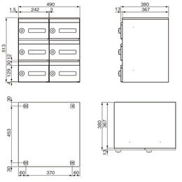 スギカウ / SH-Rポスト 6戸用 ラッチ錠
