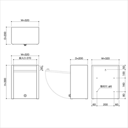 レターボックス PF704H ダイヤル錠 ヘアーライン 1台 レターボックス PF704H シリンダー錠 ヘアーライン「直送品、送料別途