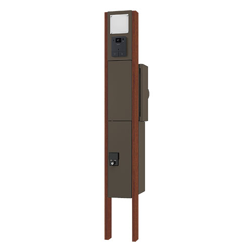 ビサイア　助手席側2枚　表ウォルナット/裏ブラック　テーブルレス仕様 スギカウ / 門柱ユニット グレーブラック 左勝手 LED照明無 支柱