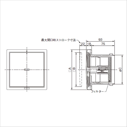 スギカウ / φ150P式レジスター断熱密閉型 KS-8641PRFK3-SG