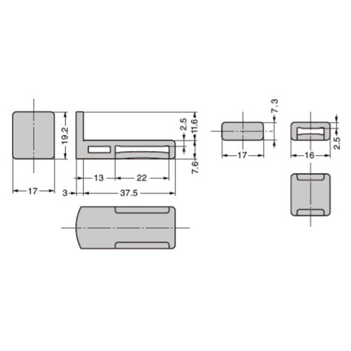 スギカウ / 棚ズレ防止棚受 AP-FA20-BL 黒