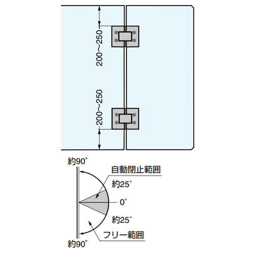 スギカウ / ガラスドア用自由蝶番 785A-10SCR