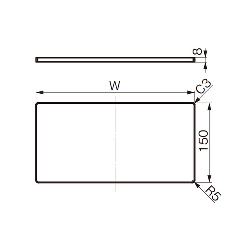 スギカウ / プレートサポート用強化ガラス棚板 GSH150-300-8