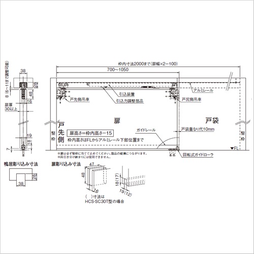 スギカウ / スライデックス ソフトクローザー HCS-SC30T型 ガイドレール無