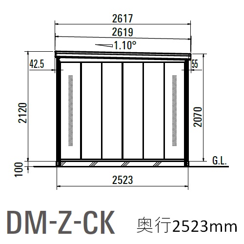スギカウ / ゴミ収納庫 DM-Z2125CK-YG-NW 豪雪型 床板付