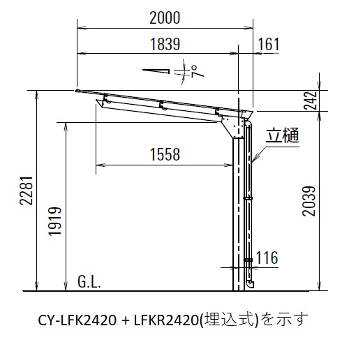 スギカウ / サイクルロビー CY-LFKR2520-U-A 連結型 通常タイプ 高屋根