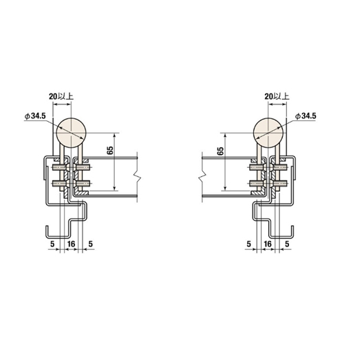 スギカウ / オートヒンジ 丁番型 屋内ドア用 244R シルバー タップ無し