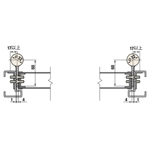 スギカウ / オートヒンジ 丁番型 屋内ドア用 132SL シルバー