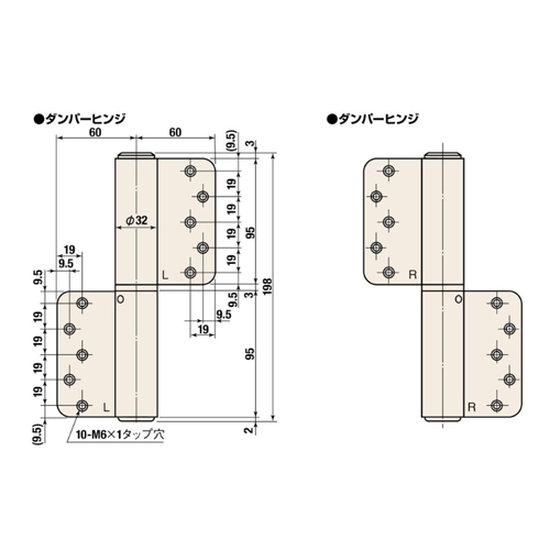 スギカウ / オートヒンジ 丁番型 空丁番 屋内ドア用 120 R-T シルバー