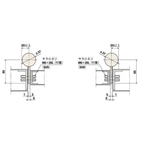 スギカウ / オートヒンジ 丁番型 屋外ドア用 234R-PC シルバー