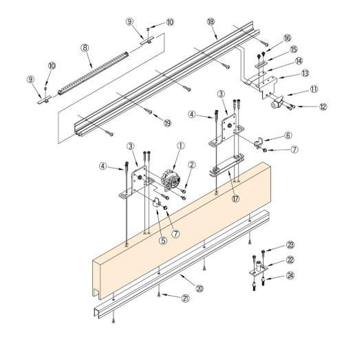 スギカウ / スライディングクローザー 木製建具用 水平式 NSC-CW60V-31