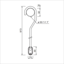 モンキーハンガー Φ32パイプ仕様 MHM1WH-500 ホワイト