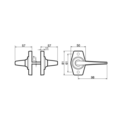 スギカウ / 川口技研 ホームレバー 空錠 ニッケル色 BS50 HL-1N