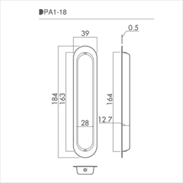 スギカウ / 川口技研 引手 Aタイプ 空錠 塗装ゴールド色 PA1-18-MG