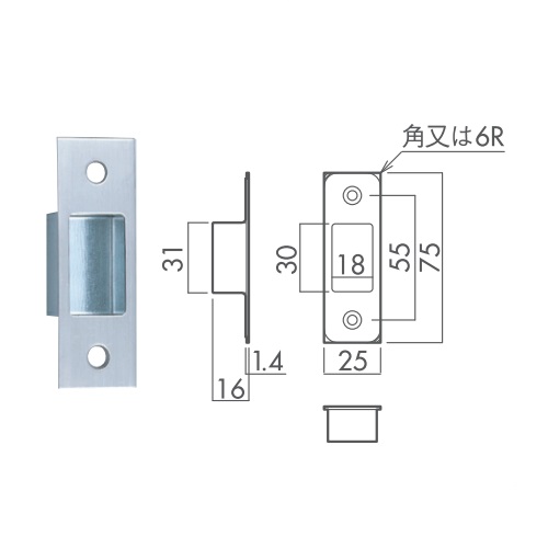 スギカウ / 川口技研 両面サムターン錠 ニッケル色 BS51 S1-N