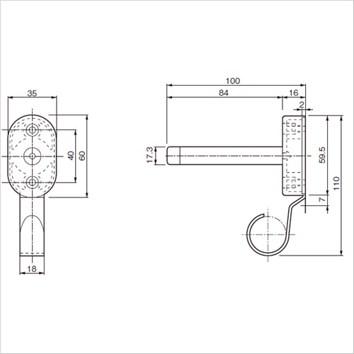 スギカウ / 戸当り帽子掛 1401SM (フック付)
