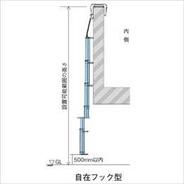 スギカウ / オリロー避難はしごmini SOS-151 自在フック型
