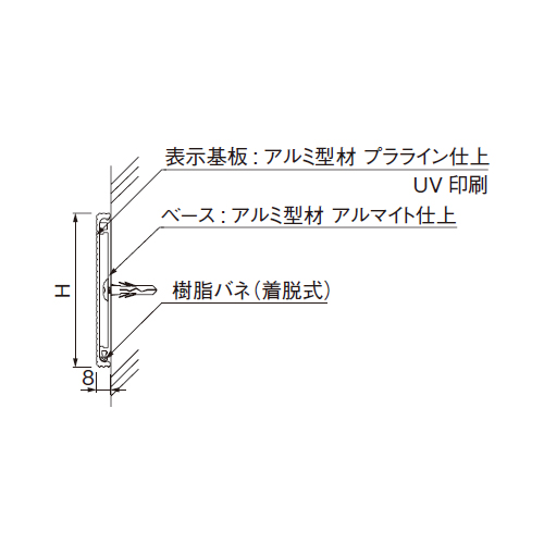 スギカウ / ルームサイン プラライン 平付型 文字のみ/ピクトのみ PFT200A