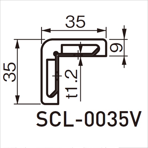 スギカウ / コーナーガード SCL-0035V-1 黒