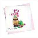 Quilling Card バースデーカード [Happy Birthday Lotus Vase] BD127