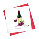 Quilling Card グリーティングカード [Wine Glass and Bottle] CG809