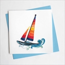 Quilling Card グリーティングカード [Colorful Sailboat] BL1032