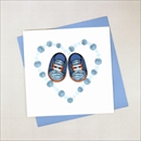 Quilling Card グリーティングカード Blue Baby Booties CG812