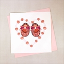 Quilling Card グリーティングカード Pink Baby Booties CG813
